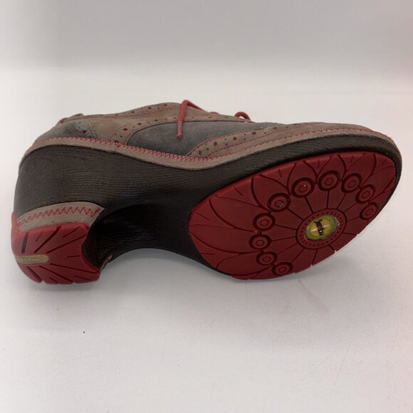 JAMBU Seattle Lace-Up Wing Tipped Heeled Oxford, Dark Charcoal/Red Accents, 6M - Picture 11 of 11